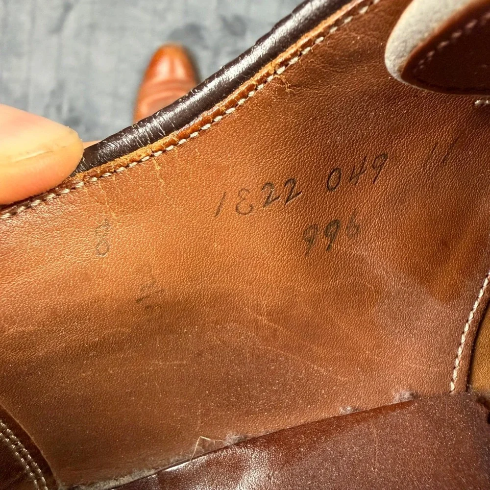 Alden 996 Shell Cordovan Saddle Shoes Mens 8 Brown Leather Oxford Brogue Dress
